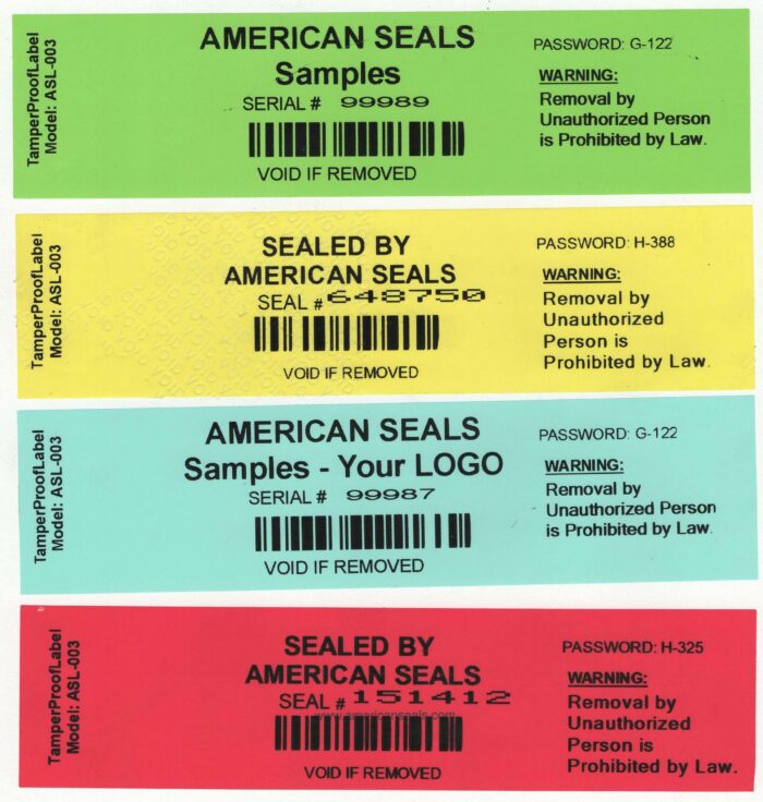 ASL-003 label seal tamper evident